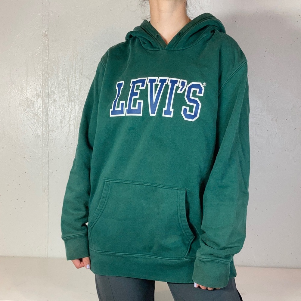 Classic Dark Forest Green Levi’s Hooded Logo Sweatshirt